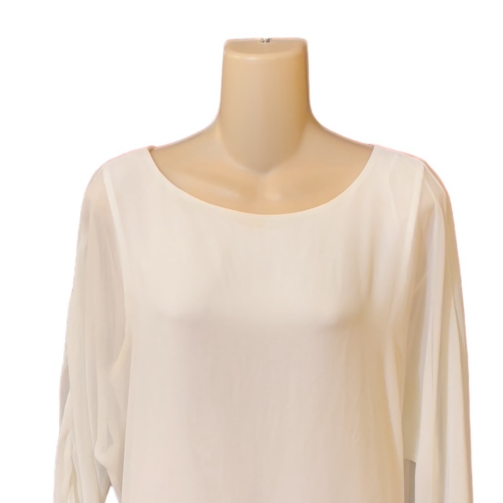Vince Camuto Off White Tie Waist Blouse Women's size M - Picture 4 of 9
